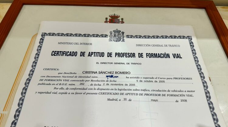 certificado de aptitud de profesor de formacion vial